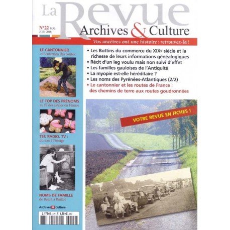La revue d'Archives & Culture n°22