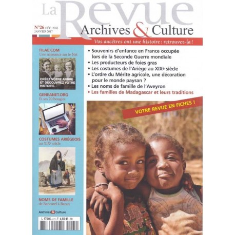 La revue d'Archives & Culture n°26
