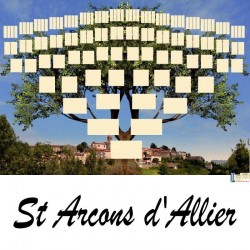 St Arcons d'Allier - Arbre ascendant vierge 7 générations