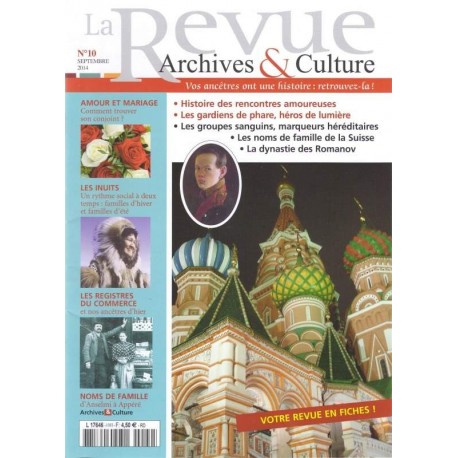 Sommaire de la revue d'Archives & Culture n°10