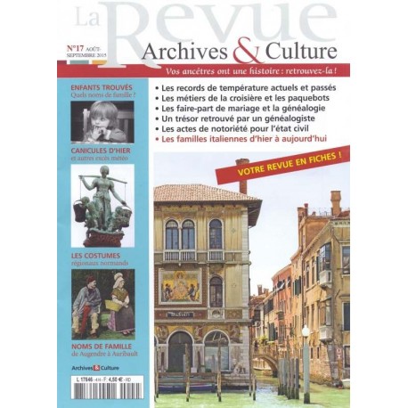 La revue d'Archives & Culture n°17